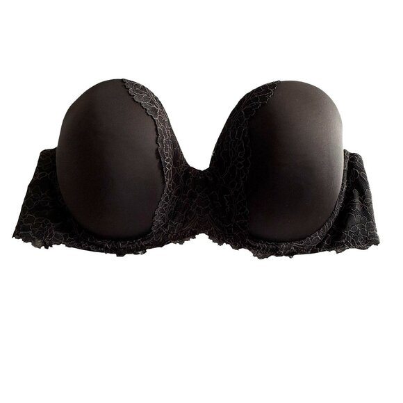 Victorias Secret Dream Angels Black Lace Multi-Way Strapless Bra 36C Underwired - Picture 1 of 10
